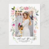 パステル春フローラ開花卒業ありがとう ポストカード (正面)