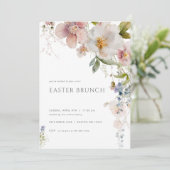 パステル春ワイルドフラワーイースターブランチ招待状 招待状 (スタンド正面)