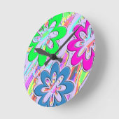 パステル春花 ラウンド壁時計 (傾斜)