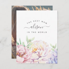 パステル最高のフローラママパーソナライズされたフォトカード