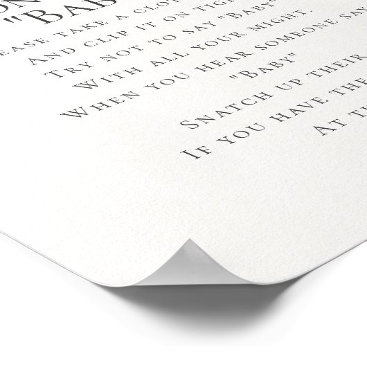 パステル柑橘類フローラかわいこちゃん言わないベビーゲーム ポスター (角)