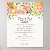 パステル柑橘類フローラかわいこちゃん言わないベビーゲーム ポスター (正面)