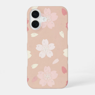 パステル桜の花びらシームレス模様スマホケース iPhone 16ケース