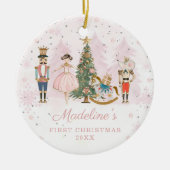 パステル水彩くるみ割り人形 赤ちゃんの初めてのクリスマス セラミックオーナメント (正面)