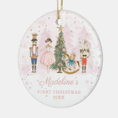 パステル水彩くるみ割り人形 赤ちゃんの初めてのクリスマス セラミックオーナメント (左)