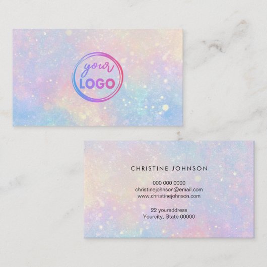 パステル水彩のロゴ 名刺 (正面/裏面)