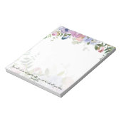パステル水彩の花のイェレミヤ書 29:13 聖書の言葉 ノートパッド (回転)