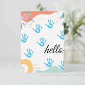 パステル水彩の葉のガーランドの感謝カード サンキューカード (スタンド正面)