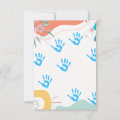 パステル水彩の葉のガーランドの感謝カード サンキューカード (裏面)