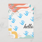 パステル水彩の葉のガーランド　サンキューカード サンキューカード (正面/裏面)