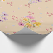 パステル水彩の野の花の包装紙 ラッピングペーパー (角)