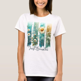パステル水彩の野の花の筆跡 Tシャツ