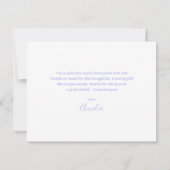 パステル水彩エレガント バースデー パープル サンキューカード (裏面)