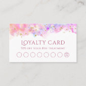 パステル水彩グリッターロイヤリティカード 名刺 (正面)