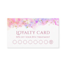 パステル水彩グリッターロイヤリティカード