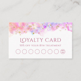 パステル水彩グリッターロイヤリティカード 名刺