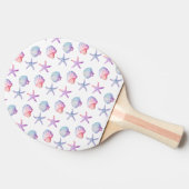 パステル水彩シェル 卓球ラケット (横)