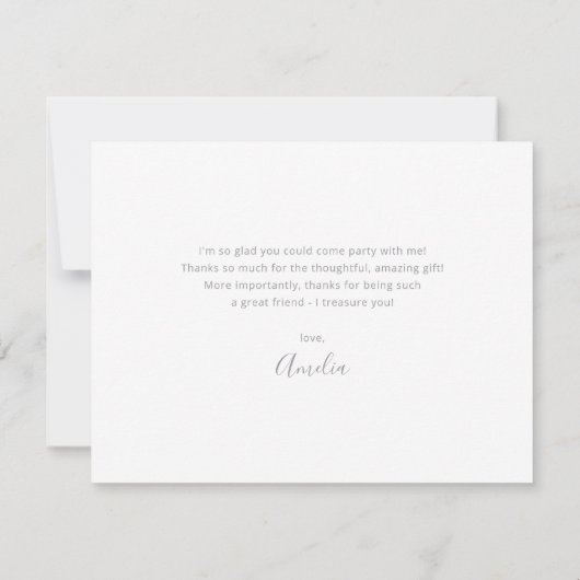 パステル水彩シンプルエレガント バースデーパープル サンキューカード (裏面)