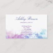 パステル水彩ソーシャルメディアマネージャーのブロガー 名刺 (裏面)