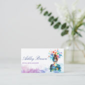 パステル水彩ソーシャルメディアマネージャーのブロガー 名刺 (スタンド正面)