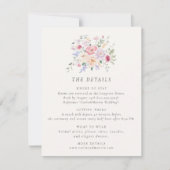 パステル水彩フラワーの結婚式詳細カード 招待状 (正面)