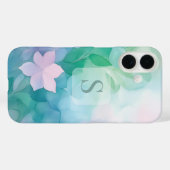 パステル水彩フラワーモノグラムiPhone 16ケース Case-Mate iPhoneケース (裏面 (横))