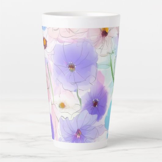 パステル水彩フラワー カフェラテマグ (正面)