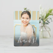 パステル水彩フル写真アクア サンキューカード (スタンド正面)