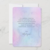 パステル水彩フル写真パープルカード サンキューカード (裏面)