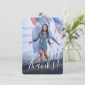 パステル水彩フル写真パープル サンキューカード (スタンド正面)