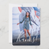 パステル水彩フル写真パープル サンキューカード (正面)