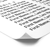 パステル水彩フローラ結婚の座席表 ポスター (角)