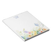 パステル水彩フローラ パーソナライズされた ノートパッド (アングル)