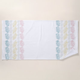 パステル水彩ブラシストローク ビーチタオル