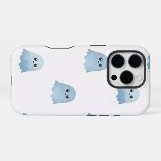 パステル水彩ボウオバケiPhoneケース iPhoneケース (裏面横)