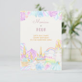 パステル水彩ユニコーンスイーツハッピーバースデー カード (スタンド正面)