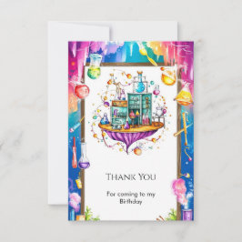 パステル水彩ラボサイエンティスト誕生日 サンキューカード