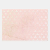パステル水彩ローズゴールドハート ラッピングペーパーシート (正面3)