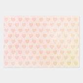 パステル水彩ローズゴールドハート ラッピングペーパーシート (正面)
