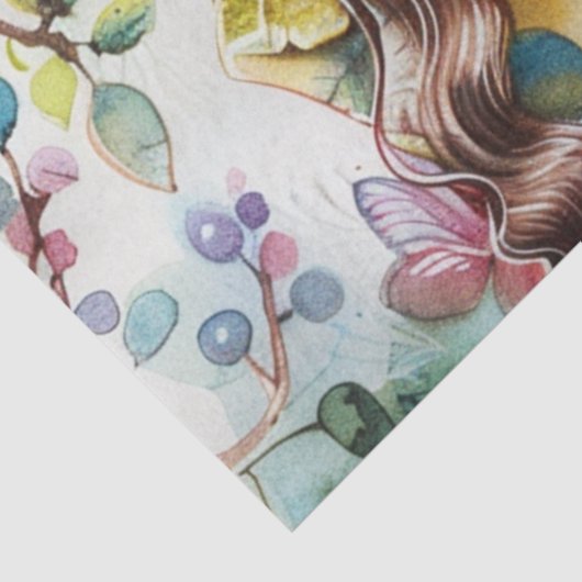 パステル水彩人形のような女の子のデコパージュ 薄葉紙 (詳細)