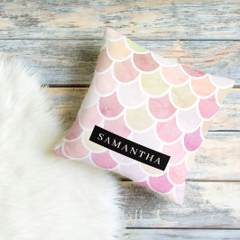 パステル水彩人魚はかりで測模様(名前) アウトドアクッション