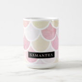 パステル水彩人魚はかりで測模様(名前) コーヒーマグカップ (中央)