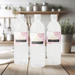 パステル水彩人魚はかりで測模様(名前) ペットボトルラベル