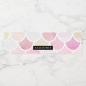 パステル水彩人魚はかりで測模様（名前） ペットボトルラベル (シングルラベル)