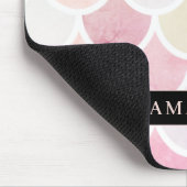 パステル水彩人魚はかりで測模様（名前） マウスパッド (コーナー)