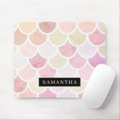 パステル水彩人魚はかりで測模様（名前） マウスパッド (マウス)