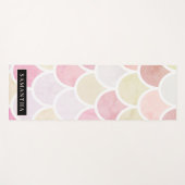 パステル水彩人魚はかりで測模様（名前） ヨガマット (正面(横))