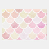 パステル水彩人魚はかりで測模様（名前） ラッピングペーパーシート (正面3)
