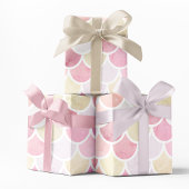 パステル水彩人魚はかりで測模様（名前） ラッピングペーパーシート