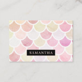パステル水彩人魚はかりで測模様（名前） 名刺 (正面)